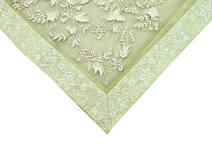 Indian Vintage Green Dupatta Long Stole Net Mess Hand Embroidered Scarves Veil Hijab Sequins stole veil hijab