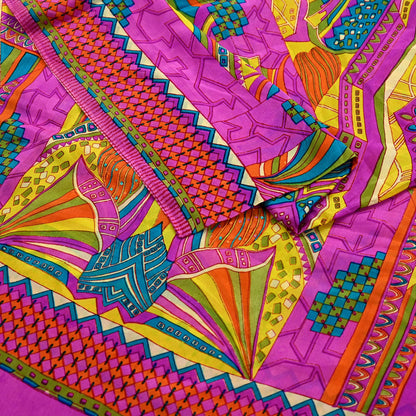 Indian Vintage Magenta Dupatta Long Stole Pure silk Digital Printed Dupatta Veil Scarves soft Boho Wrap Dressmaking