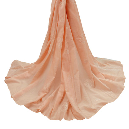 Indian Vintage Peach Dupatta Long Stole Pure Cotton Handmade Chikankari Scarves Veil Scarf Wrap Hippie Boho Soft