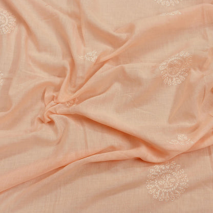 Indian Vintage Peach Dupatta Long Stole Pure Cotton Handmade Chikankari Scarves Veil Scarf Wrap Hippie Boho Soft