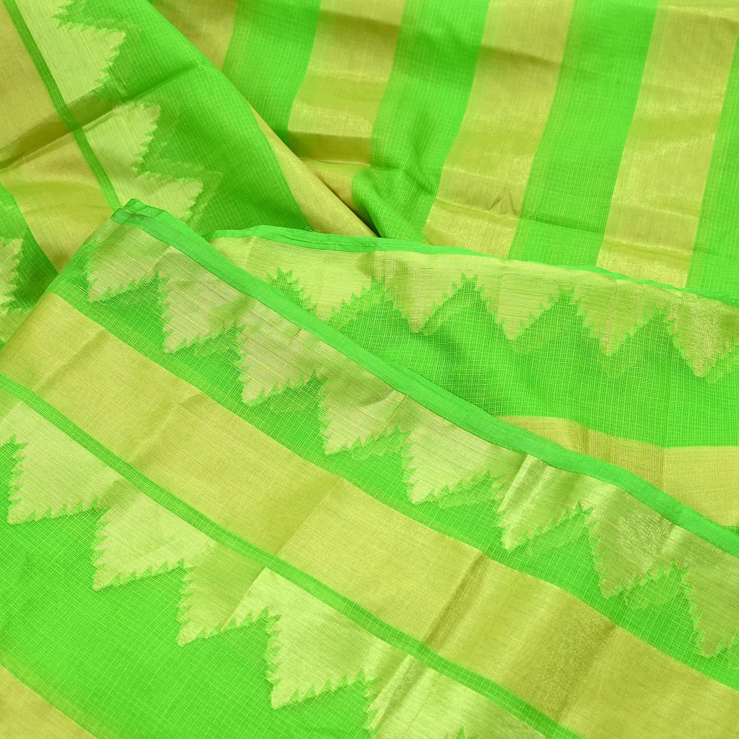 Indian Vintage Sari Nion Green Artificial Silk Hand Woven Sarees 6yd Ethnic Craft Fabric Sewing Dress making Crafting Crafting Quilting