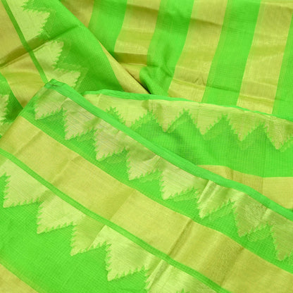 Indian Vintage Sari Nion Green Artificial Silk Hand Woven Sarees 6yd Ethnic Craft Fabric Sewing Dress making Crafting Crafting Quilting