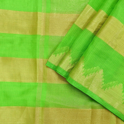 Indian Vintage Sari Nion Green Artificial Silk Hand Woven Sarees 6yd Ethnic Craft Fabric Sewing Dress making Crafting Crafting Quilting