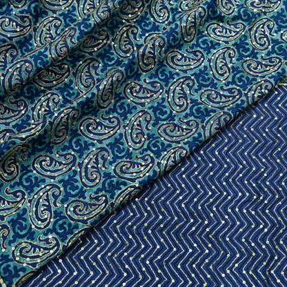 Indian Vintage Sari Blue Pure Silk Hand Embroidered Sarees 5Yd Craft Fabric Sewing soft Quilting Crafting Upcycle Ethnic Bollywood sarees