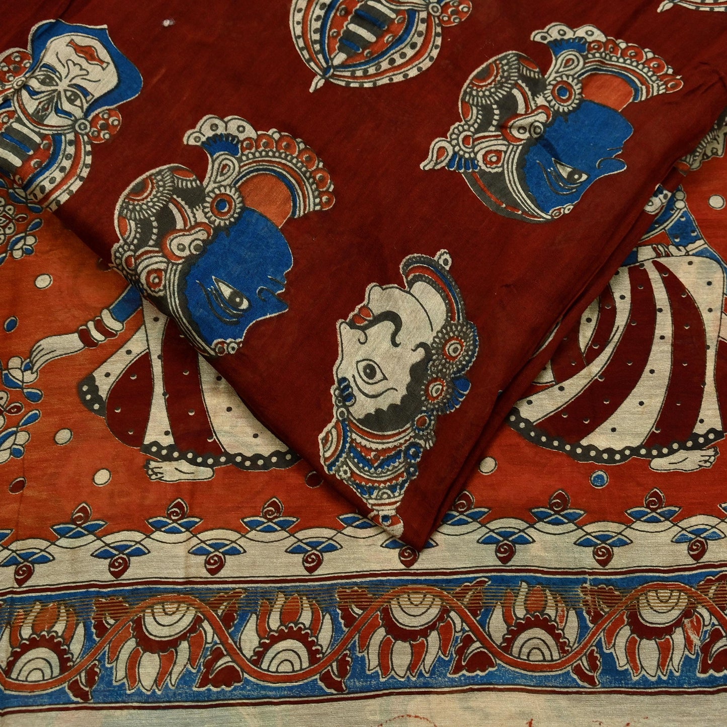Indian Vintage Sari Pure chanderi Silk Kalamkari Print Saree Craft Fabric 5Yd Soft Zari Border Dress making bollywood silk saree Crafting
