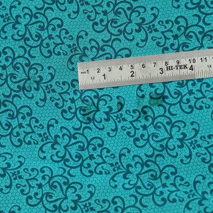 Indian Vintage Moss Crepe Saree | Printed Floral Sari Fabric | 6 Yards | Soft Craft Fabric for Sewing, Dressmaking, Quilting,Upcycling