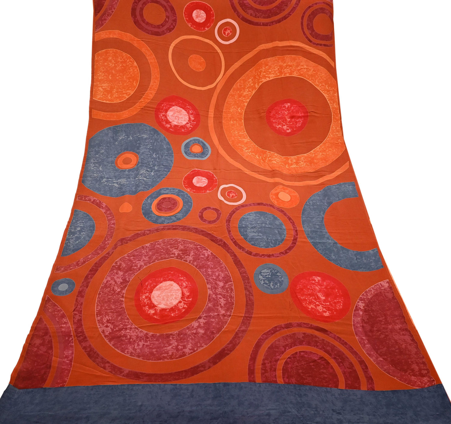 Indian Vintage Multi Pure Crepe Silk Saree | Floral Print | 5 Yards | Soft Sewing Fabric for Dressmaking, Quilting, Crafting & Upcycling