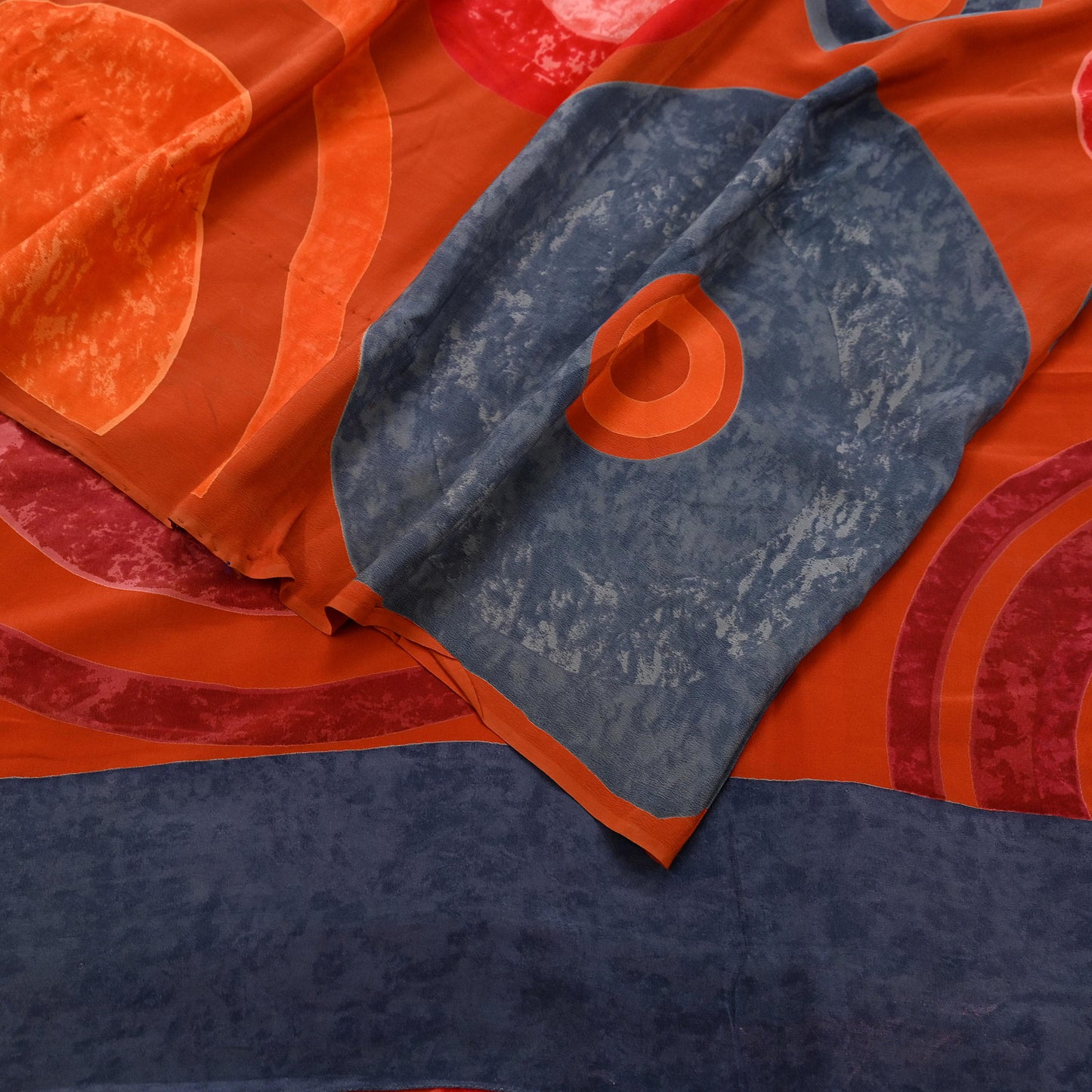 Indian Vintage Multi Pure Crepe Silk Saree | Floral Print | 5 Yards | Soft Sewing Fabric for Dressmaking, Quilting, Crafting & Upcycling