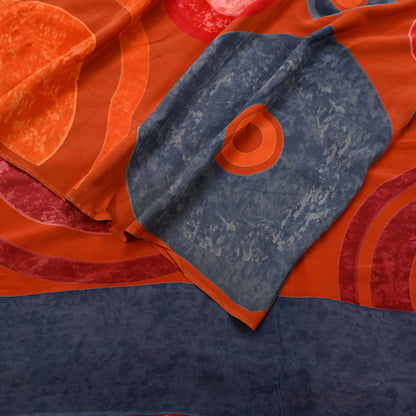 Indian Vintage Multi Pure Crepe Silk Saree | Floral Print | 5 Yards | Soft Sewing Fabric for Dressmaking, Quilting, Crafting & Upcycling