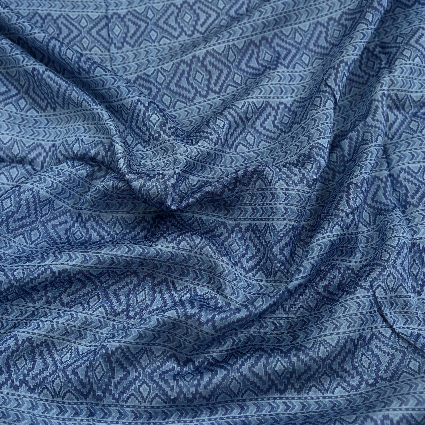 Indian Vintage Dupatta Blue Dupatta Long Stole Block Print Pure Chanderi Silk Scarves Veil Golden Zari