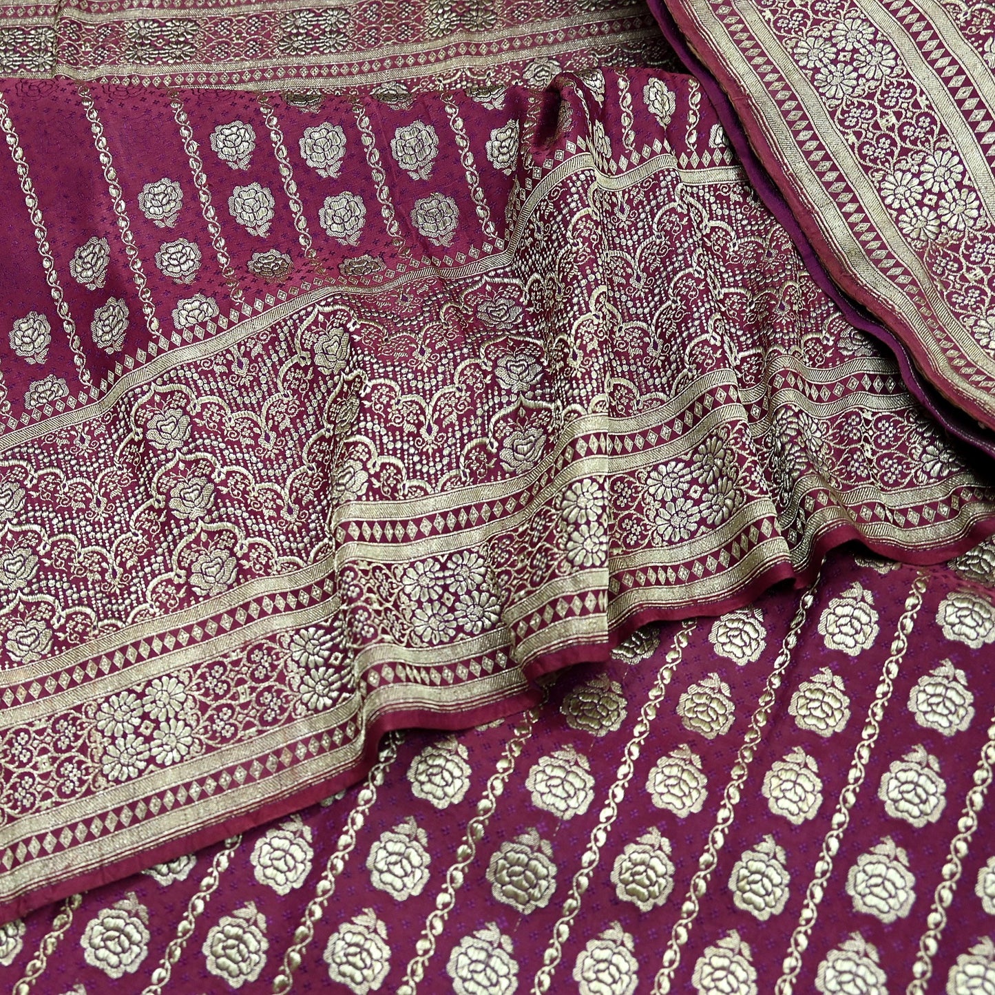 Indian Vintage Sari Heavy Wedding Pink Pure Satin Silk Woven Brocade Banarasi Sarees Silver Zari 5Yd Dress making Crafting Upcycle