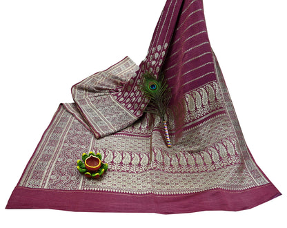 Indian Vintage Sari Heavy Wedding Pink Pure Satin Silk Woven Brocade Banarasi Sarees Silver Zari 5Yd Dress making Crafting Upcycle