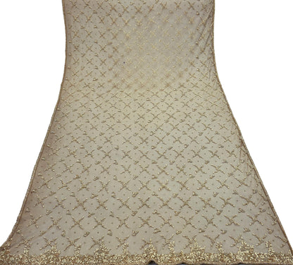 Indian Vintage Heavy Green Dupatta Net Mesh Long Stole Hand Embroidered Scarf Zardozi Zari Sequins Stole Bridal Veil
