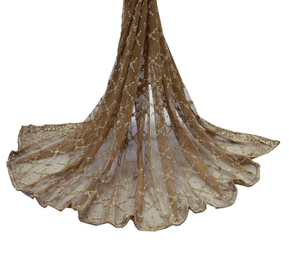 Indian Vintage Heavy Green Dupatta Net Mesh Long Stole Hand Embroidered Scarf Zardozi Zari Sequins Stole Bridal Veil