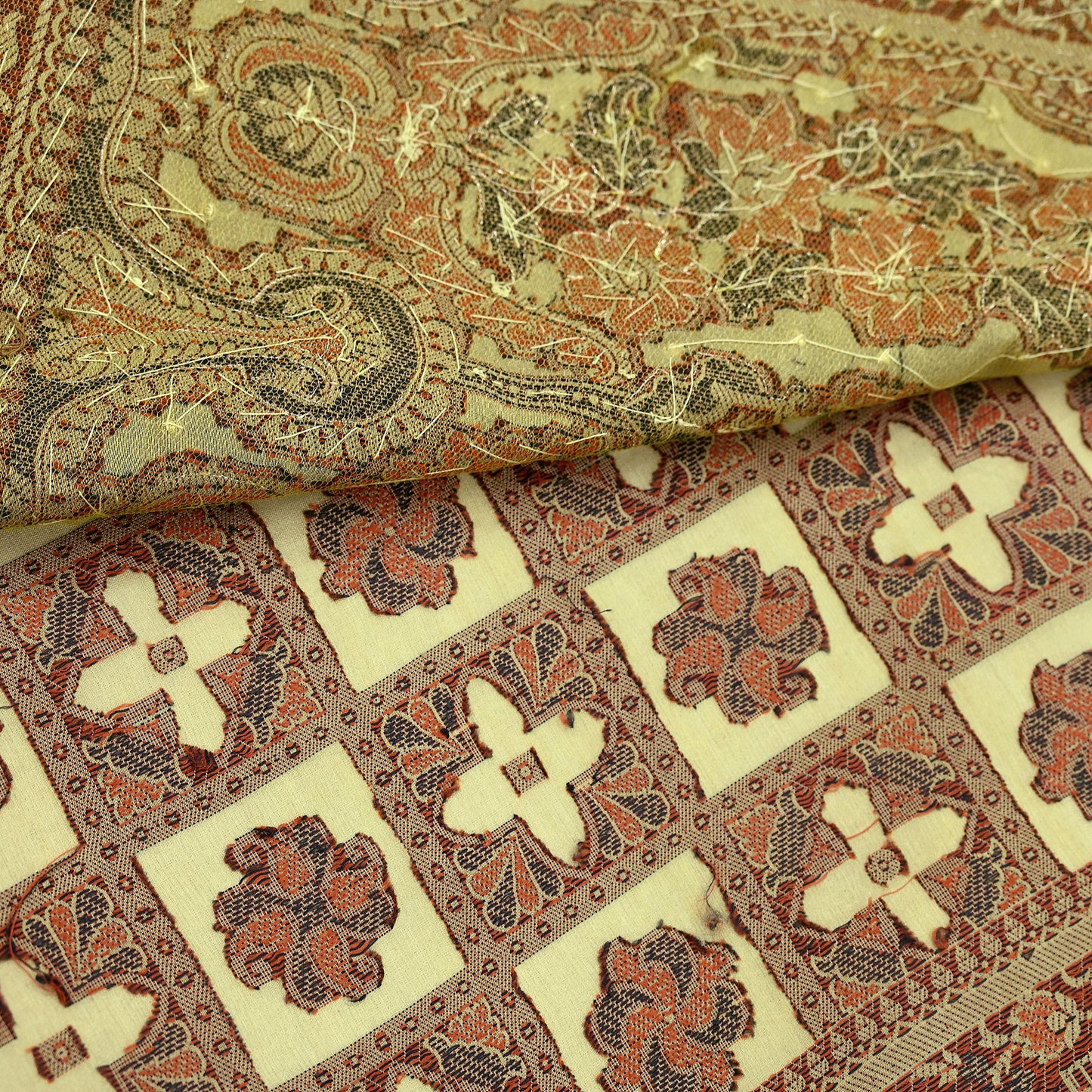 Indian Vintage Beige Sari Blend Silk Hand Embroidered Sarees 5Yd Craft Fabric Sewing soft Quilting Crafting Upcycle Ethnic Bollywood sarees