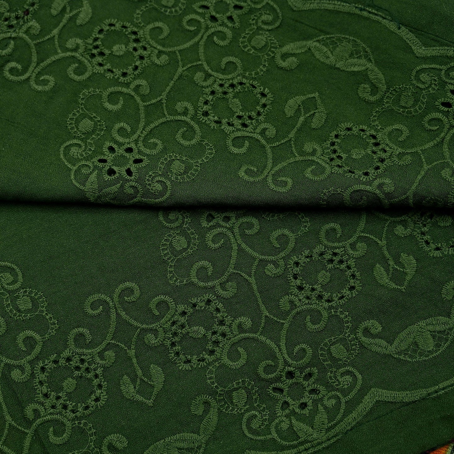 Indian Teal Green Vintage Dupatta Long Stole Hand Embroidered Blend Cotton Scarf Veil Soft Floral