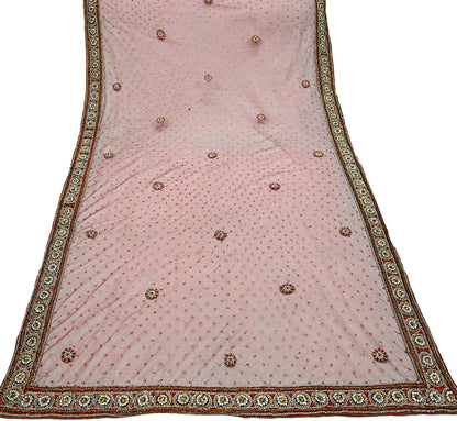 Indian Vintage Heavy Wedding Maroon Dupatta Net Mesh Long Stole Hand Embroidered Scarves Golden Zardozi Zari Sequins Dridal Veil Hijab
