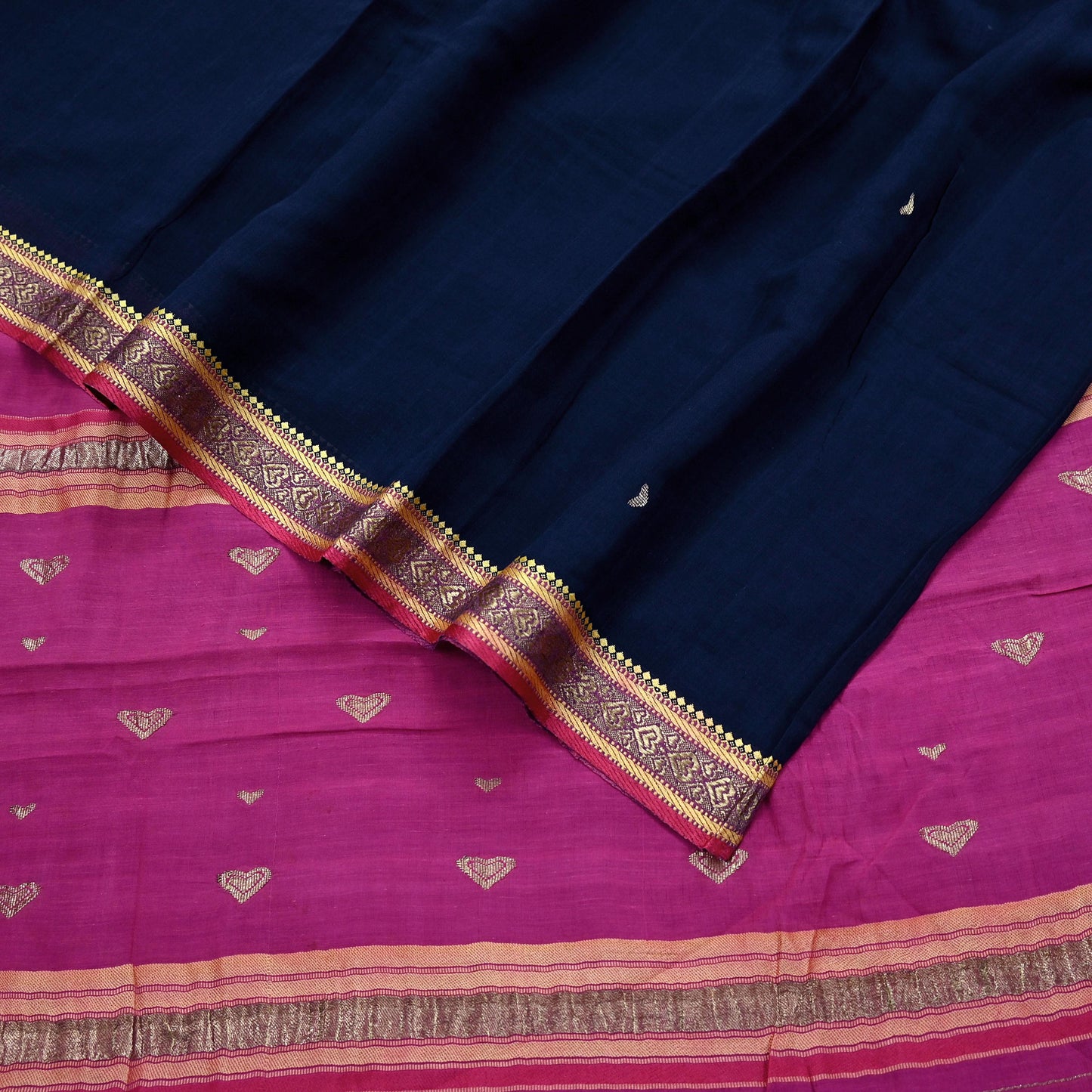 Indian Vintage Sari Pure Cotton Hand Woven Saree Craft Fabric 5yd Sewing Ethnic Soft Dress making Crafting Quilting Dress Designing