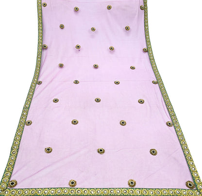 Indian Vintage Heavy Wedding Purple Dupatta Net Mesh Long Stole Hand Embroidered Scarves Golden Zardozi Dabka Zari Stole
