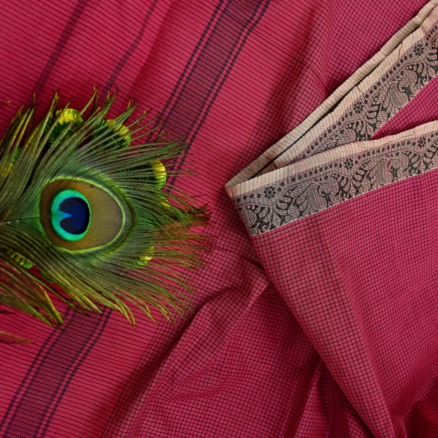 Indian Vintage Sari Pink Pure Cotton Hand Woven Sarees Craft Fabric 5yd Ethnic Paisley Crafting Upcycle Quilting Dress Making