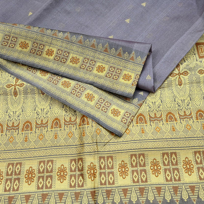 Indian Vintage Heavy Purple Hand Woven Saree 100% Pure Silk Sari 5Yard Floral Dress making Crafting Quilting Upcycle