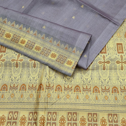 Indian Vintage Heavy Purple Hand Woven Saree 100% Pure Silk Sari 5Yard Floral Dress making Crafting Quilting Upcycle