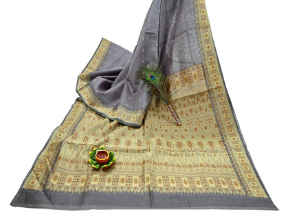Indian Vintage Heavy Purple Hand Woven Saree 100% Pure Silk Sari 5Yard Floral Dress making Crafting Quilting Upcycle