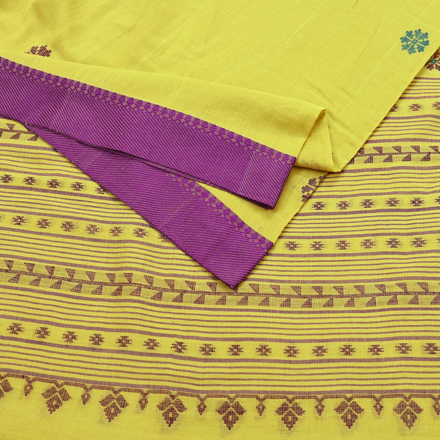 Indian Vintage Sari Lemon Green Pure Cotton Hand Woven Sarees Craft Fabric 6yd Ethnic Floral Crafting Upcycle Quilting Dress Making Fringes
