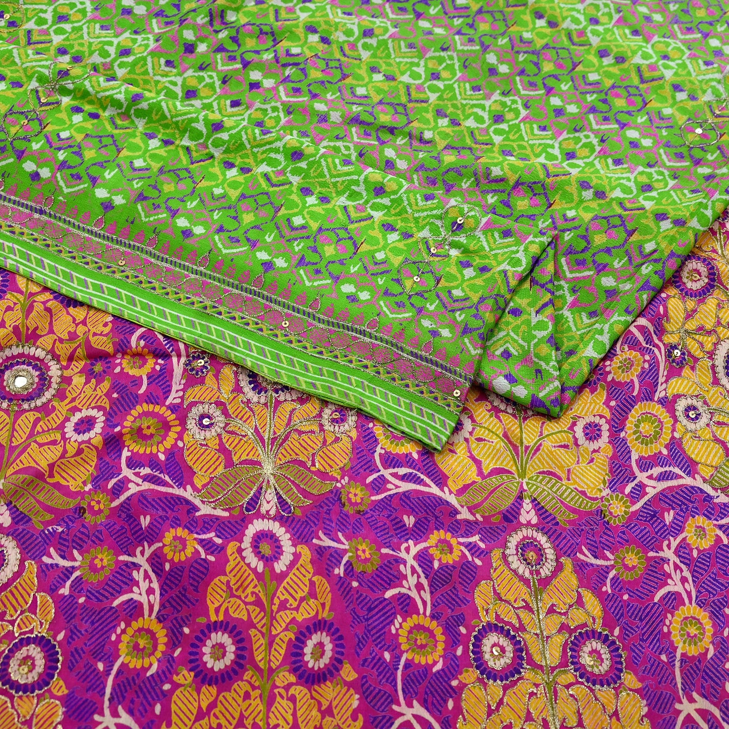 Indian Vintage Sari Pure Silk Hand Embroidered Sarees 5Yd Craft Fabric Sewing soft Quilting Crafting Upcycle Ethnic Bollywood sarees