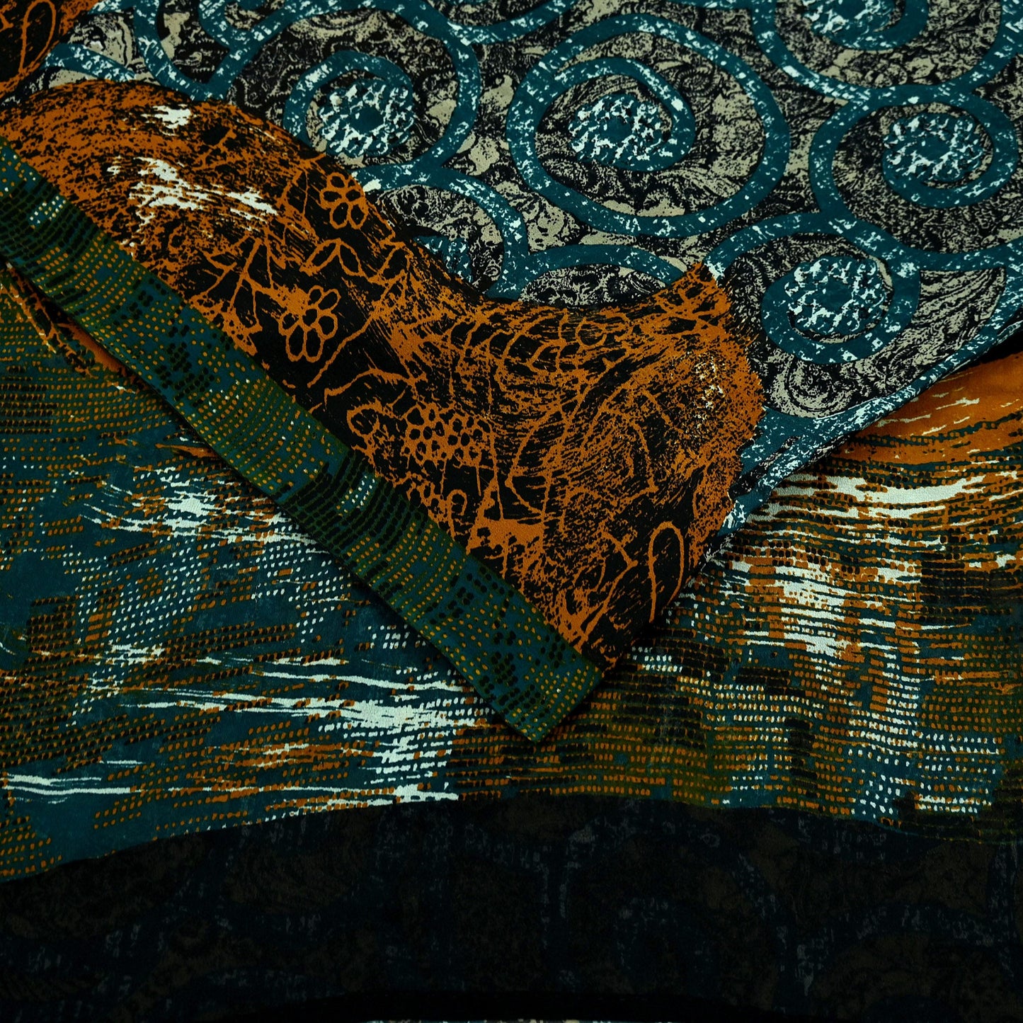 Indian Vintage Sari Green Pure Georgette Silk Printed Sarees 6Yd Craft Fabric Sewing Soft Dress Making Floral Quilting Used Upcycle