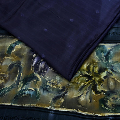 Indian Vintage Sari 100% Pure Silk Printed Woven Saree Fabric 5yd Sewing Craft Fabric Dress Making Soft Floral Abstract Quilting Crafting