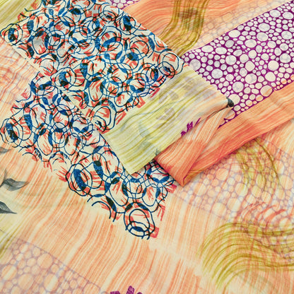 Indian Vintage Sari 100% Pure Georgette Silk Block Printed Sarees Sewing 5yd Craft Soft Dress Designing for Crafting Abstract