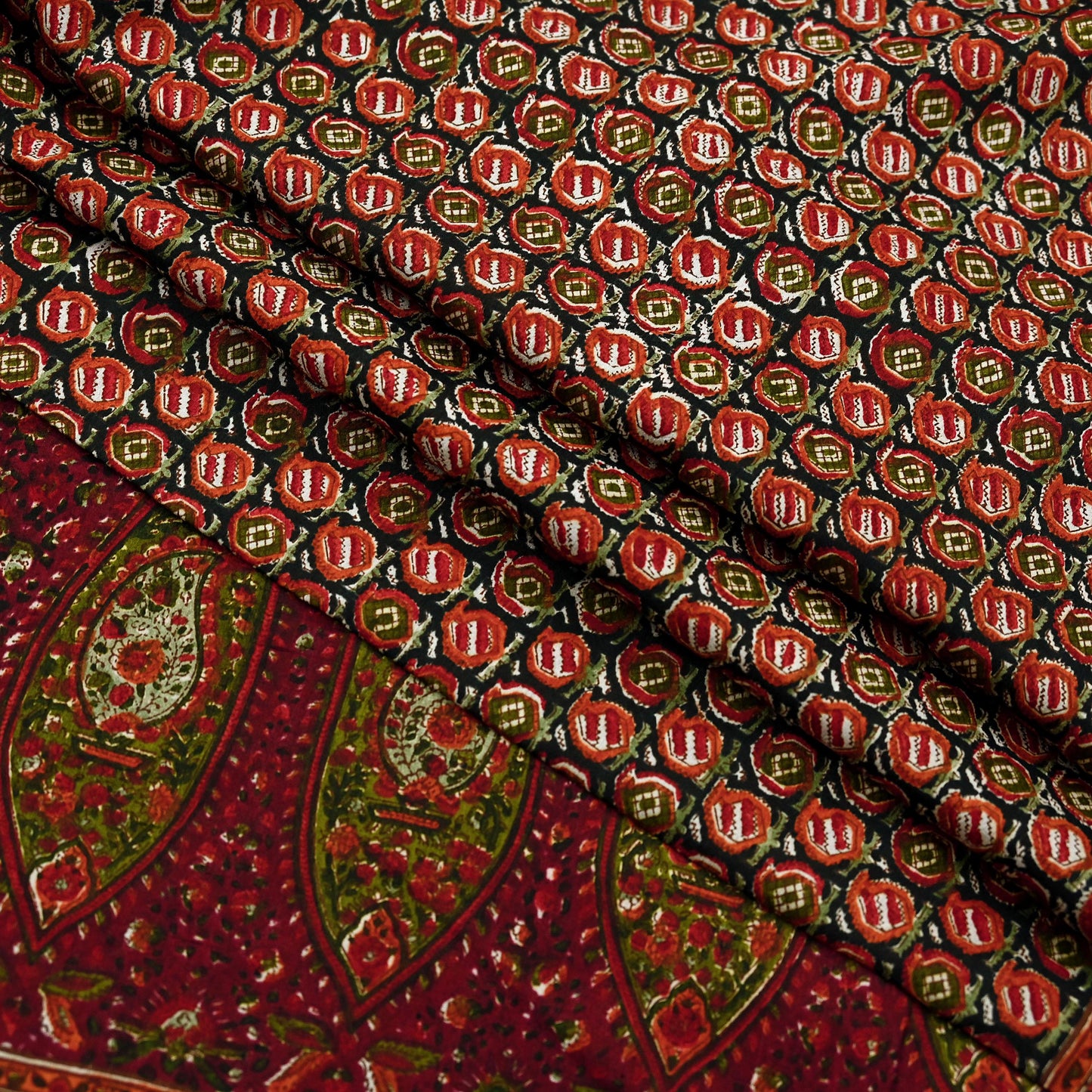 Indian Vintage Sari Black & Maroon 100% Pure Silk Printed Sarees 6yd Craft Fabric Sewing Soft Dress Making Floral Quilting Crafting Upcycle