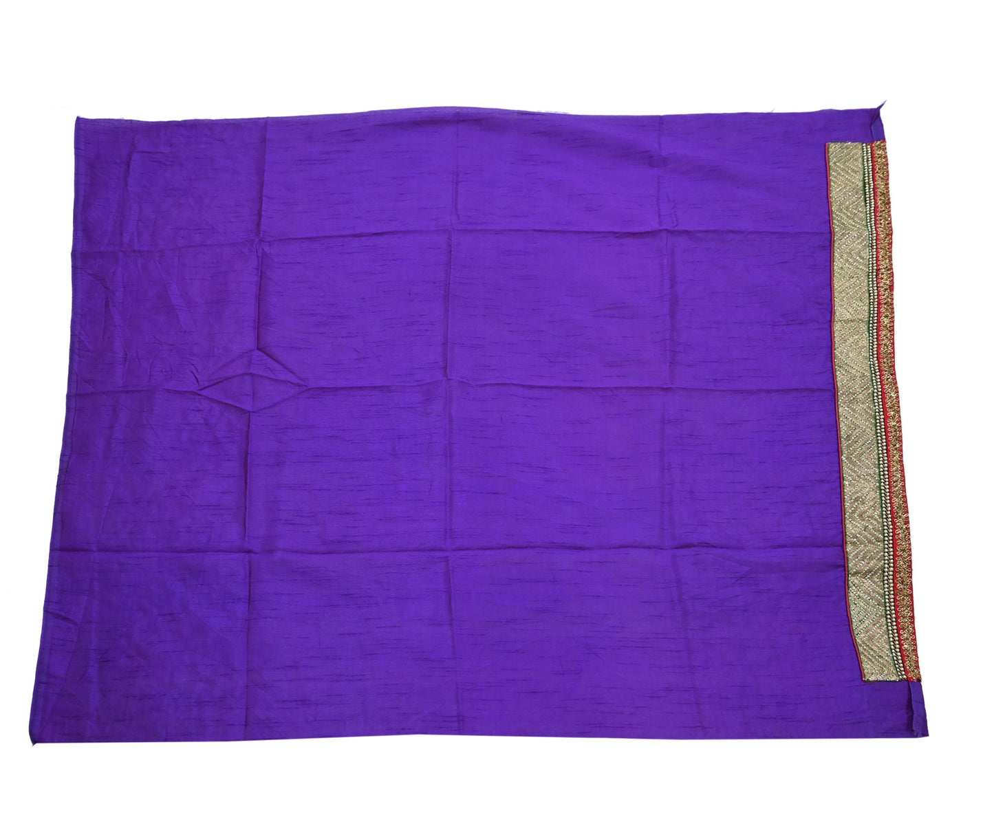 Indian Vintage Heavy Purple & Pink Sari  Hand Embroidered Saree 100% Pure Silk Craft Fabric 6yd Soft Wedding/Party Wear Blouse Fabric
