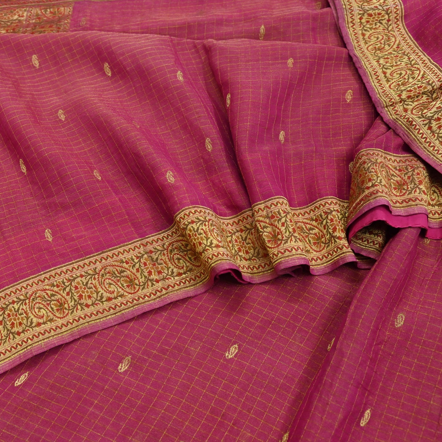 Vintage Heavy Pink Sarees Pure Georgette Silk Hand Woven Banarasi Sari Craft Fabric 5Yd Sewing Soft Ethnic Zari Dress Making Wedding Sari