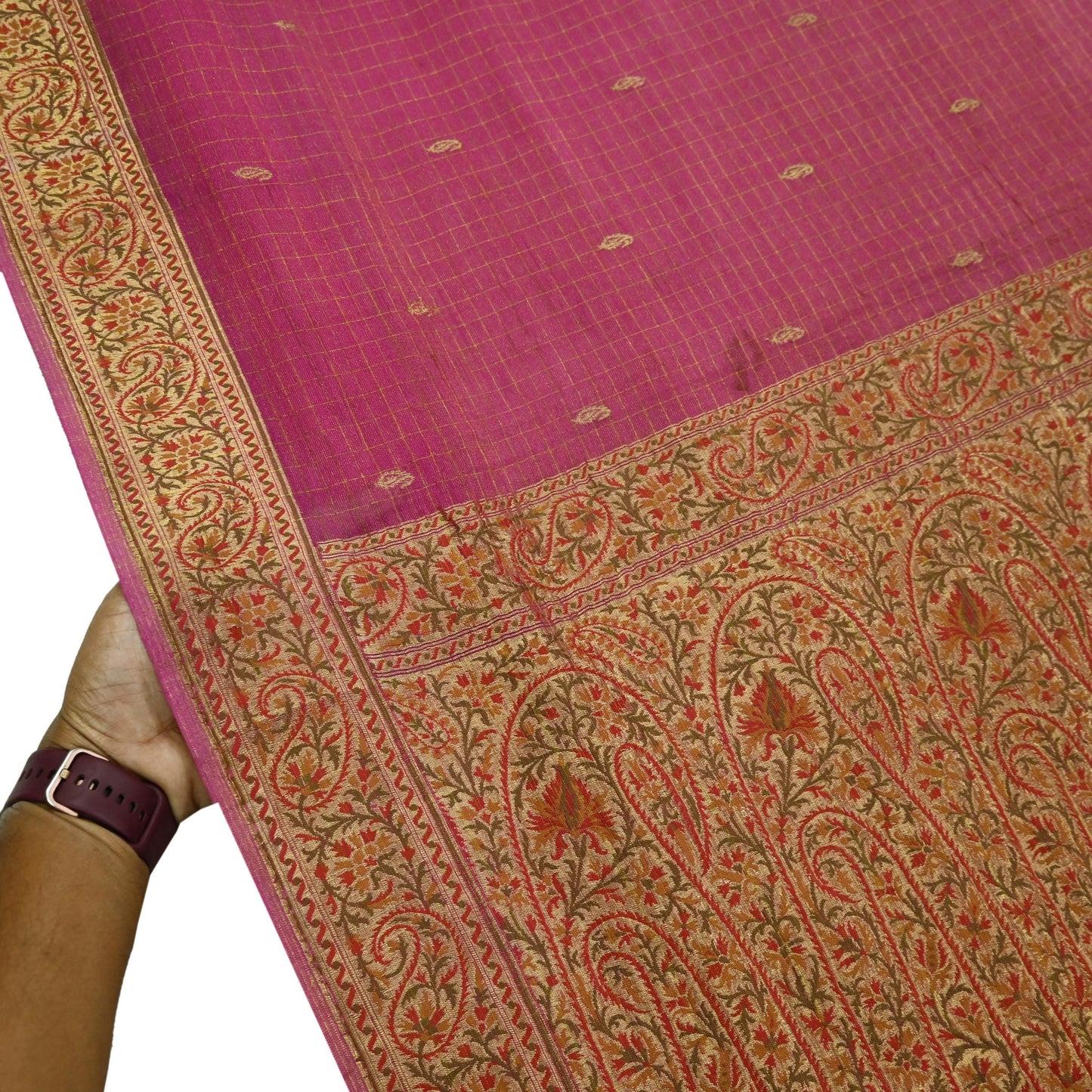 Vintage Heavy Pink Sarees Pure Georgette Silk Hand Woven Banarasi Sari Craft Fabric 5Yd Sewing Soft Ethnic Zari Dress Making Wedding Sari