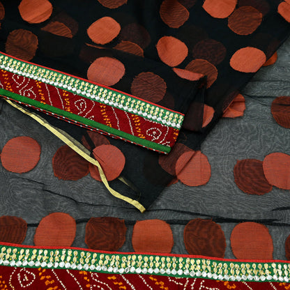 Indian Vintage Sarees Black Cotton Hand Woven Jamdani Sari 6yard Ethnic Floral Craft Fabric Dress making Upcycle Crafting Quilting