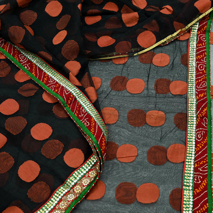Indian Vintage Sarees Black Cotton Hand Woven Jamdani Sari 6yard Ethnic Floral Craft Fabric Dress making Upcycle Crafting Quilting