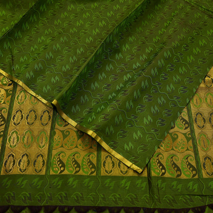 Indian Vintage Heavy Green Kanjivaram Saree 100% Pure Silk Zari 5Yd Floral Crafting Dress making Crafting Quilting Bollywood Saree