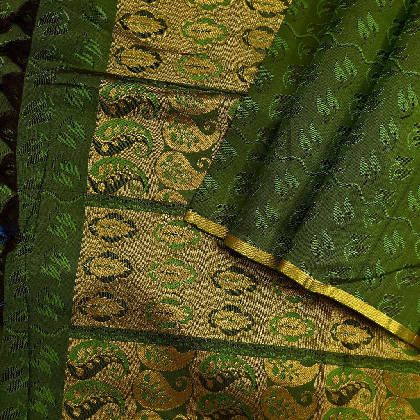 Indian Vintage Heavy Green Kanjivaram Saree 100% Pure Silk Zari 5Yd Floral Crafting Dress making Crafting Quilting Bollywood Saree