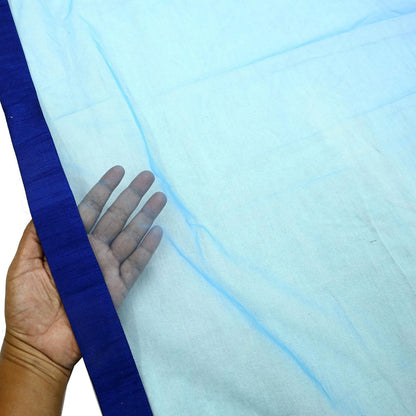 Indian Vintage Light Blue & Green Net/Mesh Design Fabric Dress Designing Sari Fabric Dressmaking For Craft Floral design 3yards