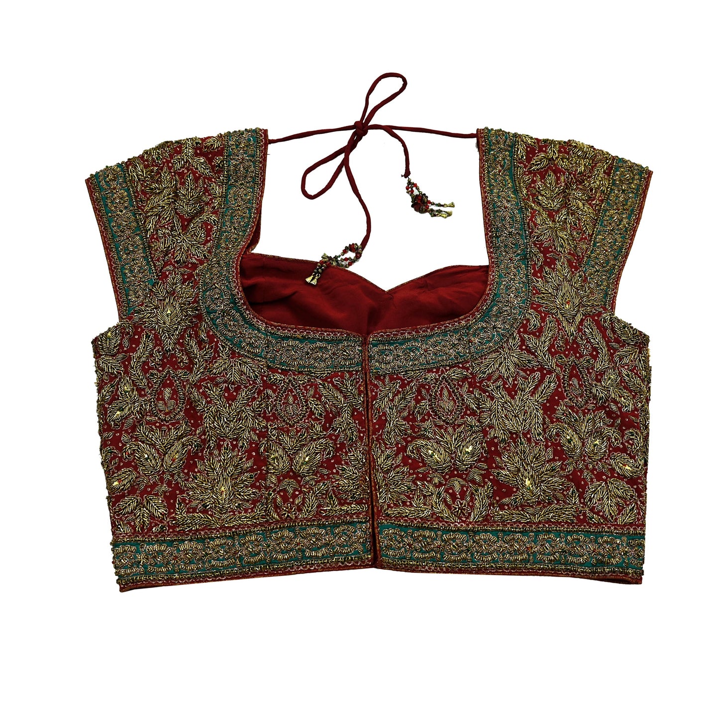 Indian Pre-owned Maroon Pure Silk Hand Embroidered Ritu Kumar Designer Lehenga 3pcs Set Ethnic Bollywood Party Wear