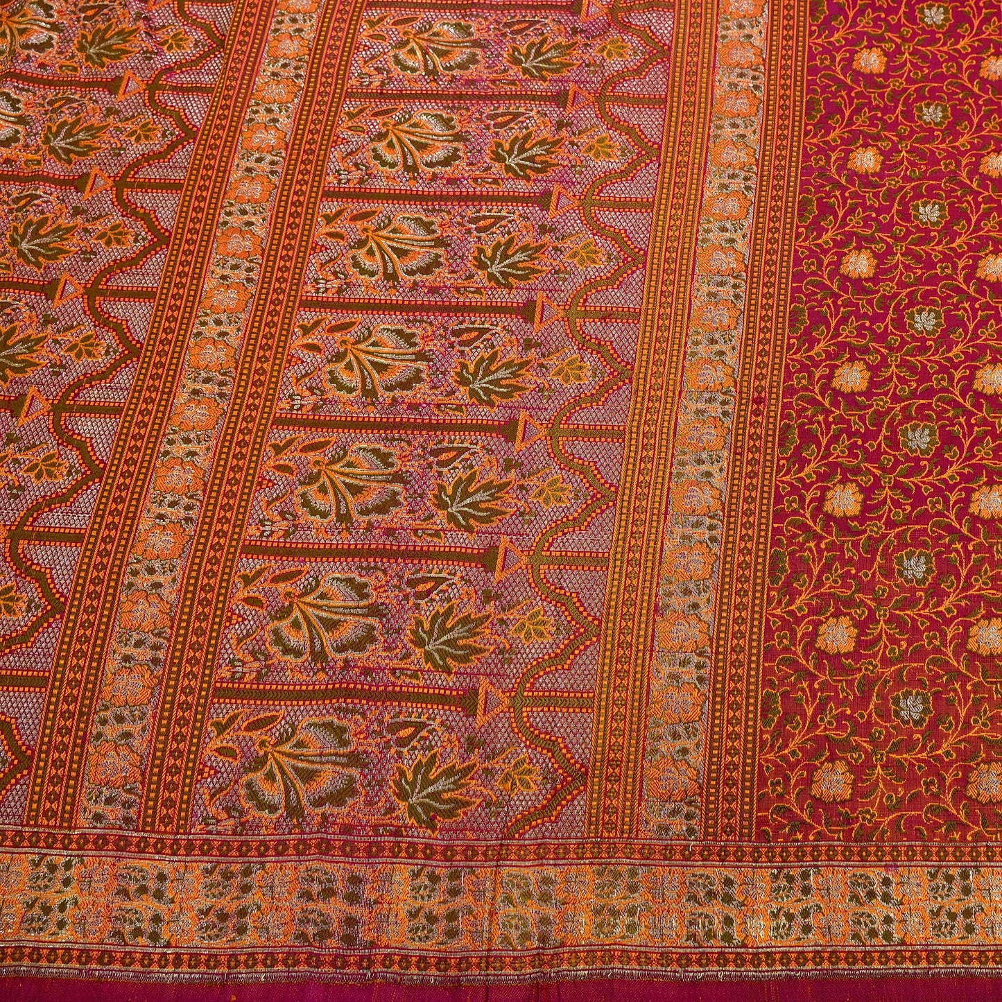 Indian Vintage Sari Pink Heavy Wedding Pure Satin Silk Woven Banarasi Tanchoi Saree 5Yd Ethnic Craft Fabric Upcycle Bridal Heavy Sarees