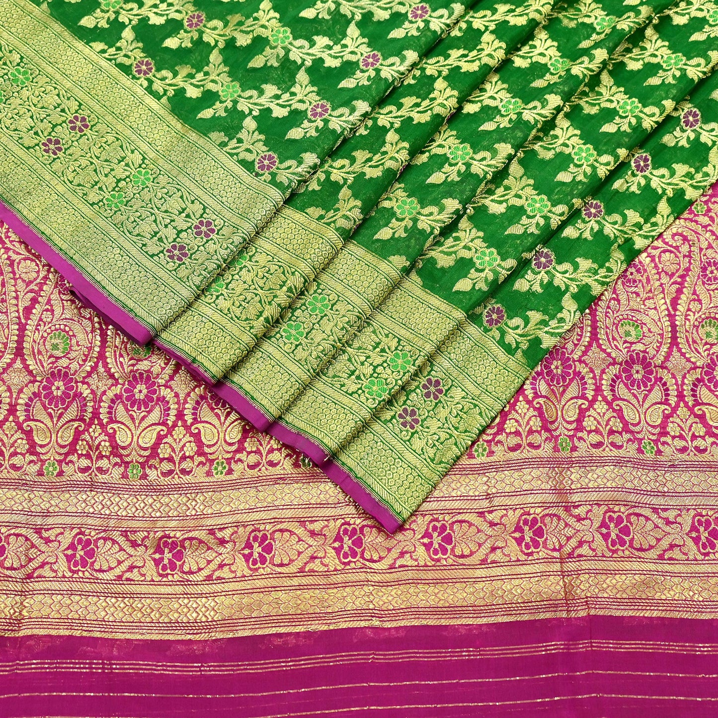 Indian Vintage Sari Heavy Pure Silk Woven Banarasi Brocade Saree Fabric 5Yd Ethnic Dress making Crafting Bollywood Dress Designing Zari