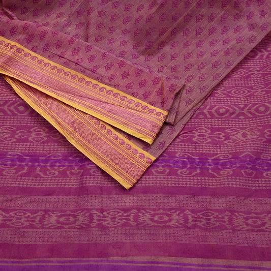 Indian Vintage Sari Printed Pure Cotton Saree Craft Fabric 5Yd Soft Sewing Sarong Wrap Boho Floral Dress making Crafting Quilting