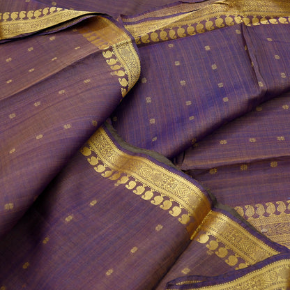 Indian Vintage Heavy Purple Hand Woven Saree 100% Pure Silk Sari 5Yard Floral Dress making Crafting Quilting Upcycle
