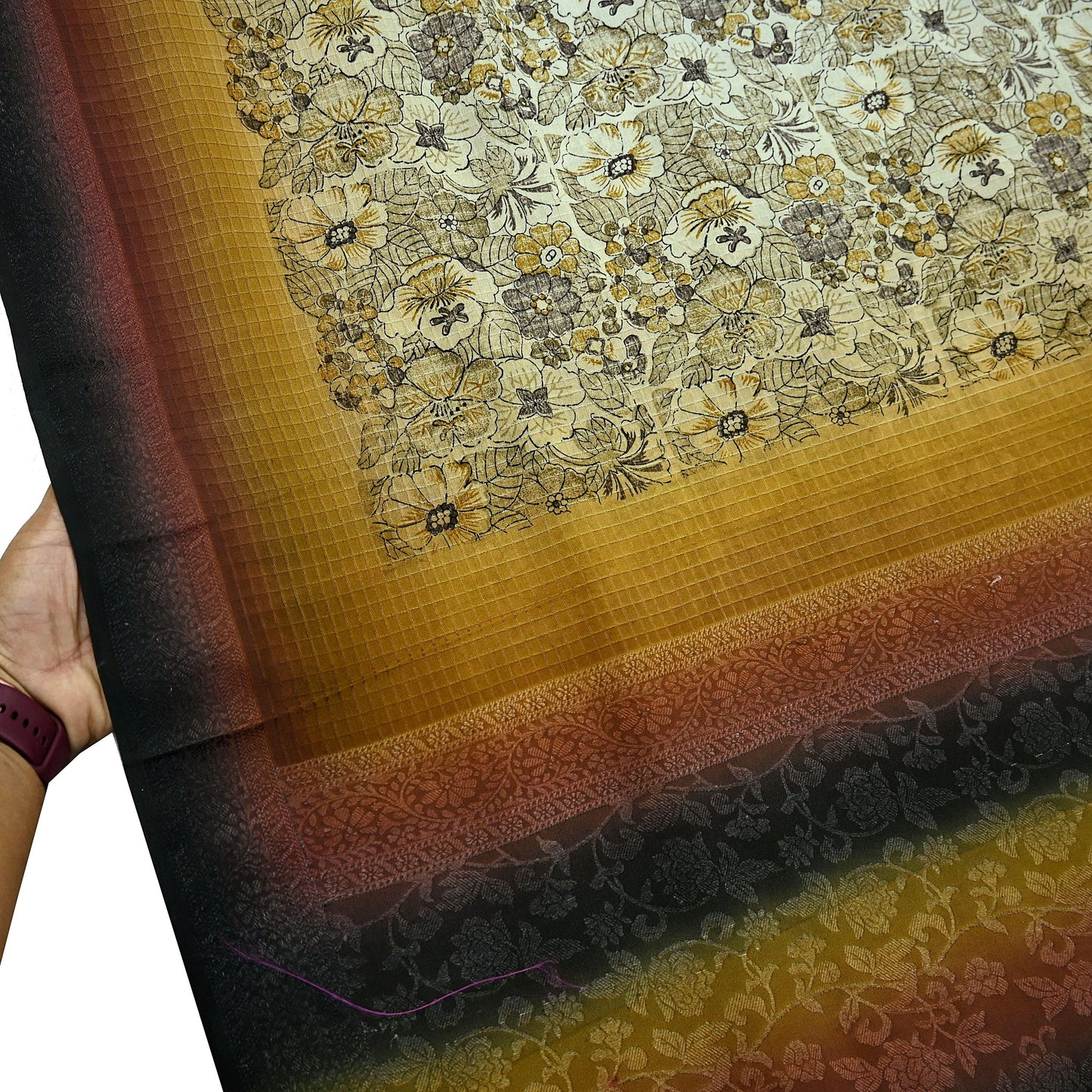 Indian Vintage Ivory Saree Pure Crepe Silk Woven Printed Sari 5yd Sewing Soft Craft Fabric Wrap Dress making Crafting Quilting