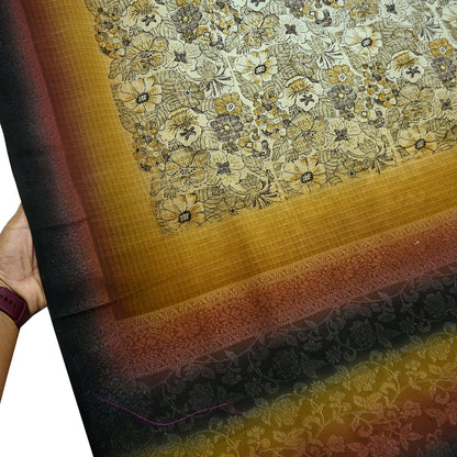 Indian Vintage Ivory Saree Pure Crepe Silk Woven Printed Sari 5yd Sewing Soft Craft Fabric Wrap Dress making Crafting Quilting