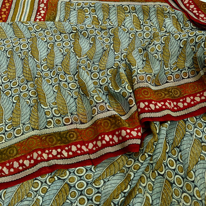 Women Vintage Sari Multi Pure Georgette Silk Printed Saree Craft Fabric Sewing 5Yard Soft Light Dress Making Floral Dress making Crafting