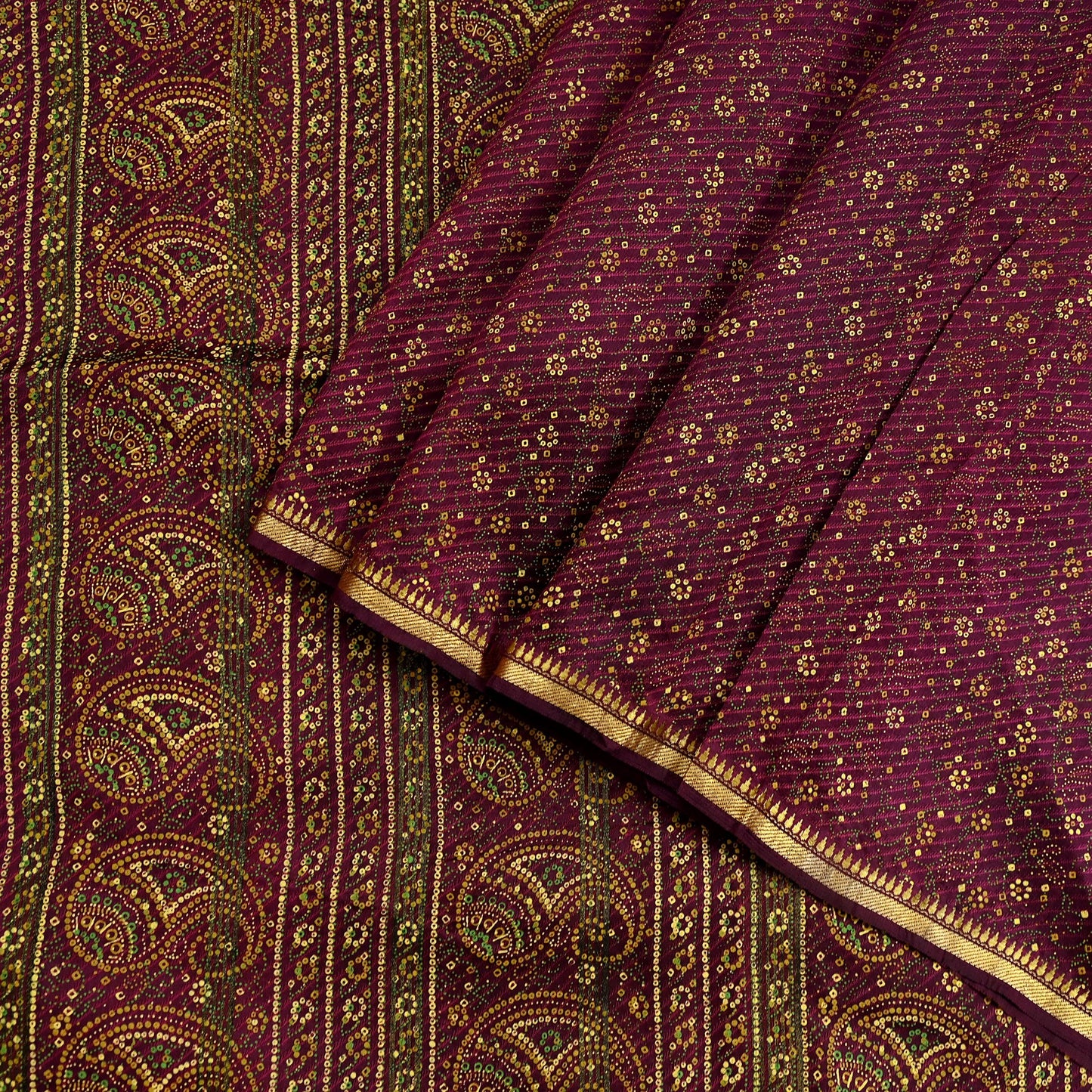 Indian Vintage Sari Purple 100% Pure Silk Painted/Printed Sarees Fabric 5yard Sewing Craft Fabric DressMaking  Soft Wrap Zari Border